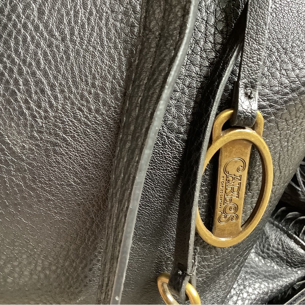 Genuine Leather Carlos Santana Blake fringe purse  ,signs of wear - Picture 2 of 8